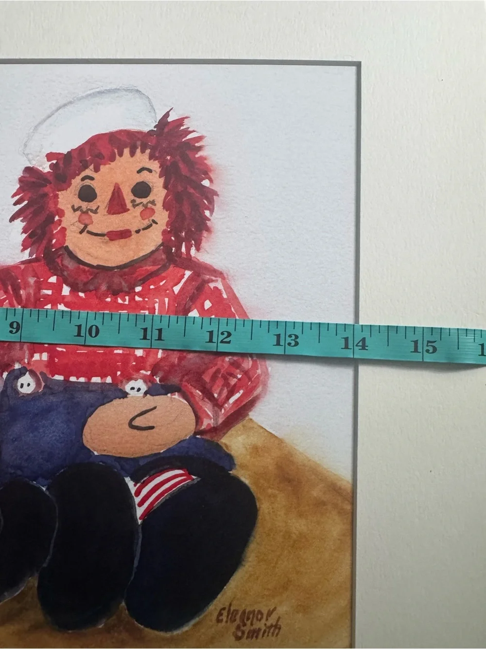 Eleanor Smith Signed Raggedy Ann and Andy Matted Art Print 12” x 10” - Picture 7 of 10